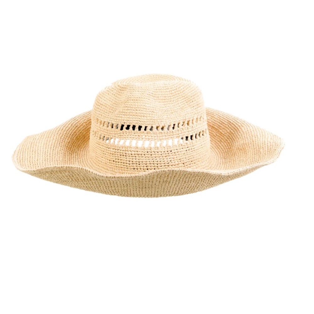 Janessa Leone Cream Wide-Brim Hat